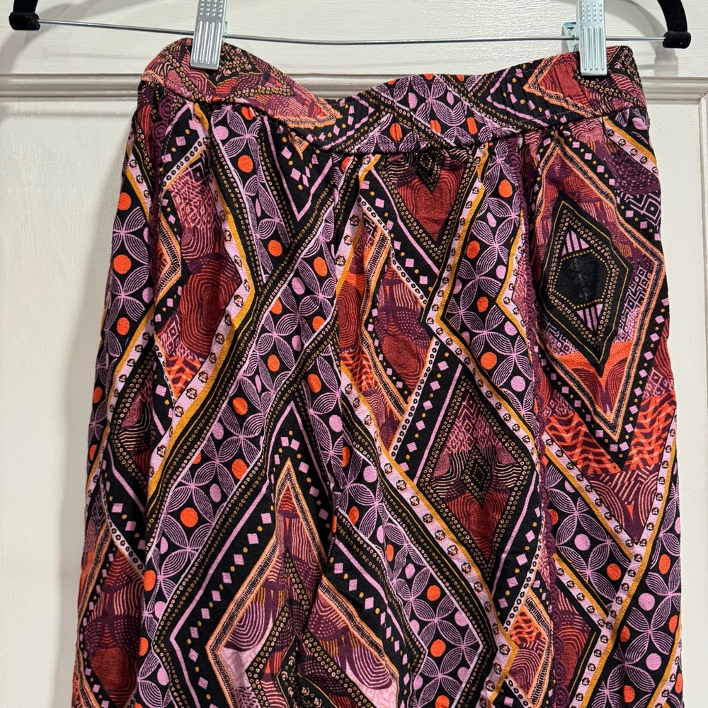 Anthropologie Layla Wide Leg Pull On Pants Size 4 Purple Boho Beachy Summer Crop - Picture 8 of 11